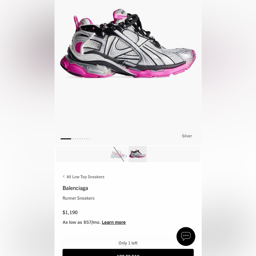 Balenciaga Pink Runner Sneakers Woman fit US size 10 - Picture 8 of 8